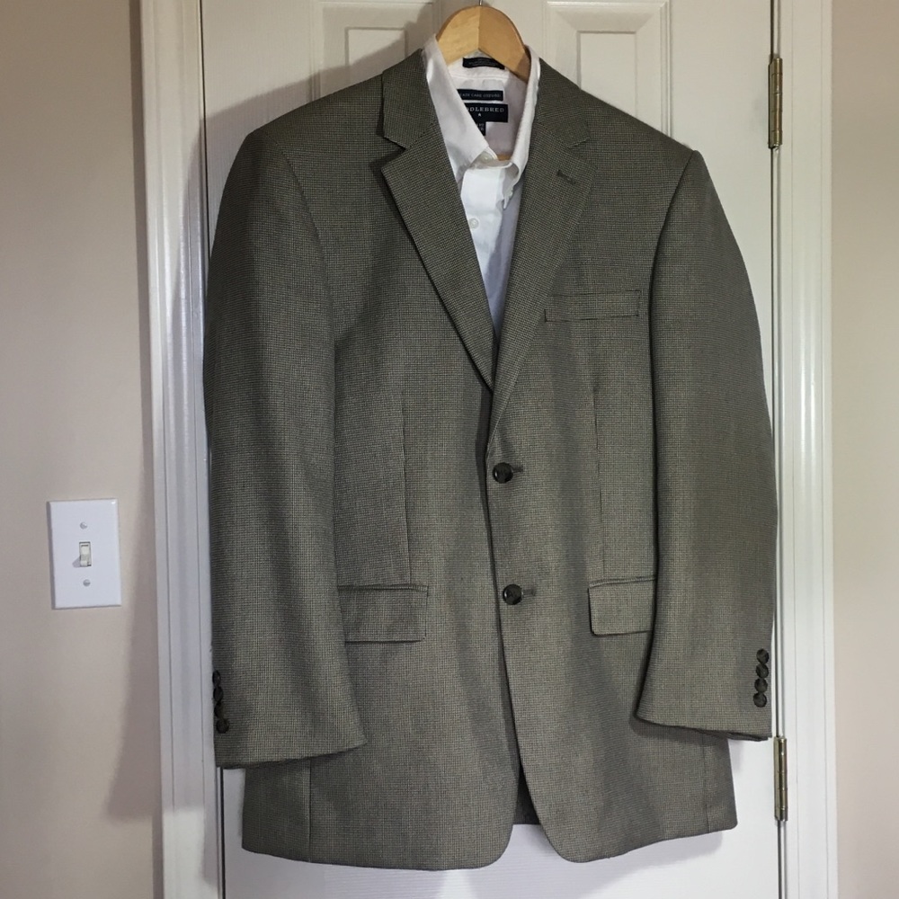 Andrew Fezza 38R, EUC sport coat, muted neutrals - Picture 6 of 13